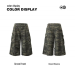 Unisex Suvised Camo Laiade S&auml;&auml;ristega Taskutega L&uuml;hikesed P&uuml;ksid - 2026 Trendikad L&otilde;dva L&otilde;ikega Vabaaja P&uuml;ksid 2X-Large kamuflaaž