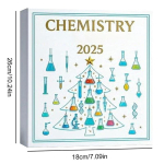 24 p&auml;eva keemiat J&otilde;ulude &uuml;llatuskingikarp, teaduseteemaline advendikalender 24 laborist inspireeritud kaunistusega 26x18cm mitmev&auml;rviline