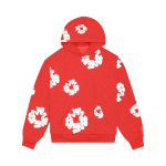 Naiste ja meeste kapuuts, vabaajaprinteriga retro suur pullover, pikkade varrukatega kampsun S punane