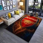 Arsenal logo tr&uuml;kitud vaip elutuppa, f&auml;nnide dekoratsioon, punane ja kuldne Sobib kasutamiseks libisemisvastasena elutoa, magamistoa diivanite jaoks 80x120cm( 31x47in)