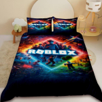 Laste multikas Roblox 3-osaline tekikott Robloxi m&auml;ng Laste teismeliste voodipesukomplekt Anime Nahas&otilde;bralik Magamistoa dekoratsioon EU Single 135x200cm black