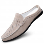 Itaalia Luksuslikud Meeste Sussid Luxe Ehtne Nahk Loaferid Meestele Vabaaja Libisemiskindlad Pooltossud Suvine Mood Poolkingad Mees 37 beež