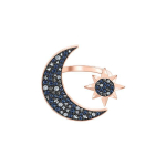 Swarovski T&auml;he ja Kuu Kujuline Klassikaline S&otilde;rmus Naiste s&otilde;rmused Roosa Kuld 5513222 Box+Shopping Bag (Random Color),58 black