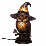 huaqianguhh N&otilde;iak&uuml;bara lamp, Vitraaž LED-valgus, Halloweeni laualamp sooja kuma, Gootiline dekoratsioon &Ouml;&ouml;lamp magamistuppa, Kaminariiulile, Raamaturiiulile, Esikusse S E