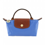 LONGCHAMP Le Pliage Taaskasutatud L&otilde;uend Nahkdetailidega Pelmeenikoti K&auml;ekott Naistele Sinine Blue sinine