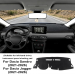 P&auml;ikesevarjuga armatuurlaua kate mat Dacia Sandero Jogger 2021-2026 jaoks Siseviimistluse tarvikud Regular Style LHD punane