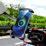Veekindel Mootorratta Telefonihoidik - Traadita Laadimine 15W green