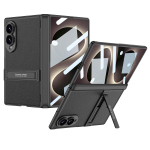 Nahast Jalatugiga &Uuml;mbris Samsung Galaxy Z Fold 8 Ultra jaoks S&uuml;sinikkiust Tekstuuriga Peidetud Jalatugi P&otilde;rutuskindel Kokkupandav Telefonikate Galaxy Z Fold 8 must