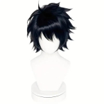 Cosplay Anime Death Note L&middot;Lawliet Parukas Must Poiss L&uuml;hikesed Juuksed Lavaesinemine Kost&uuml;&uuml;m Igap&auml;evane Kandmine Parukad K&otilde;rge temperatuuriga Siid black