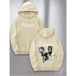 Tupac 2Pac Huppar Mehed Naised Dressipluus Tr&uuml;kiga Unisex Streetwear Hip Hop Stiil S&uuml;gis Talv Mood Hip Hop Topid R&otilde;ivad Meessoost XS beige