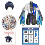 Wanderer Scaramouche Cosplay M&auml;ng Cosplay Kost&uuml;&uuml;m Balladeeri M&uuml;ts &Uuml;likond Kunikuzushi Halloweeni Karnivali Peo R&otilde;ivad Anime XL black