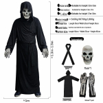 P&otilde;lenud zombi kost&uuml;&uuml;mikomplekt: Halloweeni maskeraadipidu ja kummitumaja rekvisiidid S (Height 1.3m-1.5m) black