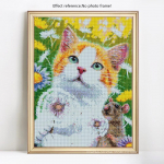 DIY Teemantmaal Tikand Loom Kass Rhinestone Pilt T&auml;is&uuml;mmargune teemantmosaiik ristpiste 20X30CM