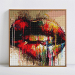 Ristpistes teemantmaal V&auml;rviline suupilt rhinestones teemanttikandist 30x30CM