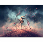 Tantsiv naine Teemanttikandid Maalimine Ristpistes Teemantmosaiik k&auml;sit&ouml;&ouml; Sein Kodukaunistus 20X30CM