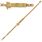 Les Tr&eacute;sors De Lily [B9931] - Gourmette Plaqu&eacute; Or 'Bambino Nounours' Dor&eacute; - 16 cm 5 mm kuld