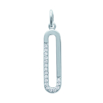 Les Tr&eacute;sors De Lily [I9765] - Pendentif Argent 'D&eacute;esse' blanc argent&eacute; (rhodi&eacute;) - 32x7 mm h&otilde;be