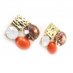 Les Tr&eacute;sors De Lily [J8598] - Boucles Cr&eacute;ateur 'Sissi' orange dor&eacute; oranž