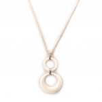 Altesse [L2135] - Collier acier 'Chor&eacute;graphie' c&eacute;ramique blanc valge