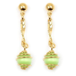 Les Tr&eacute;sors De Lily [L4287] - kullatud k&otilde;rvar&otilde;ngad 'Scarlett' kuldroheline (kassisilm) - 28x6 mm roheline