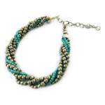 Les Tr&eacute;sors De Lily [N7195] - Bracelet ethnique 'Kilimanjaro' gris turquoise t&uuml;rkiissinine