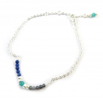 Les Tr&eacute;sors De Lily [N9227] - Bracelet Cr&eacute;ateur 'Alta&iuml;' bleu argent&eacute; sinine