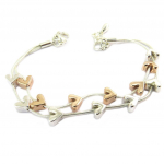 Les Tr&eacute;sors De Lily [P8461] - Bracelet cr&eacute;ateur 'Love' dor&eacute; ros&eacute; argent&eacute; - 2 rangs- 7x6 mm Heleroosa