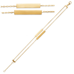 Les Tr&eacute;sors De Lily [Q6609] - Bracelet double plaqu&eacute; or 'Identit&eacute;' dor&eacute; - 23x4 et 20x4 mm (gravure possible) valge