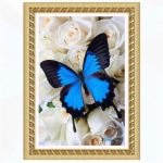 T&auml;ielik 5D Teemantmaal Lilla liblikas Tikand Ristpistes Kodukaunistus K&auml;sitsi valmistatud kingitus 20X25CM