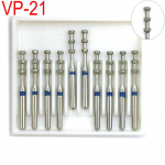 10pcs/box Dental FG Diamond burs Polishers Dental Teeth Polishing Drill for High Speed Handpiece VP-21 VP-21 sinine