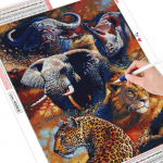 Teemanttikandid ristpistes elevant 5D DIY teemantmaaling loomade mosaiikkaunistused ruumi jaoks Full Round 20X30CM