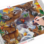 Tikand Teemant t&auml;isruudukujuline hirv 5D teemantmaal Loomade ristpistes mosaiikpilt kividekoratsioonist Full Round 20X30CM