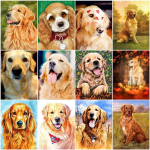 DIY Teemantmaali Koer 5D T&auml;isruudukujuline &uuml;mmargune Maaling Rhinestone Ristpistes Mosaiik Teemant Loomadekoratsioon Full Round 20X30CM punane