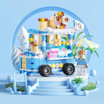 Burger Shop Teesklevad m&auml;nguasjad t&uuml;drukutele Ehitusklotsid Ctiy T&auml;navavaate sari Harivad m&auml;nguasjad Lastele S&uuml;nnip&auml;evakingitused &uuml;le 6-aastasele lapsele Ice Cream Cart-184Pcs