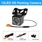12 LED-i 170-kraadine auto tahavaatekaamera &ouml;&ouml;n&auml;gemine tagurdamise automaatne parkimismonitor CCD veekindel HD-video auto tahavaatekaamera 8 LED must