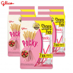 Glico Pocky Family Pack maasikamaitseline, maasikaga kaetud biskviitpulk, 154 gx 5 tk - Tai suupiste 154 g x 5 pcs