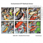 6TK vannikleebis libisemiskindel veekindel 3D efektiga isekleepuv vannitoakleebis PVC eemaldatav dekoratiivne seinamaaling 15x15cm YG01