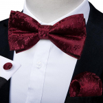 Meeste pre-kikilipsu komplekt Reguleeritav kikilips Solid Paisley Uudne siidist kikilips Hanky ​​mansetin&ouml;&ouml;bid pulmapeoks 0178