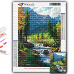 5D DIY Teemantmaal Ristpistes Scenic Waterfall Teemanttikandid Mosaiik Seinakunst Kodukaunistus Full Round 20X30CM