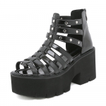 Gdgydh T-rihmaga Gladiator Sandaalid Platvormiga Naiste avatud varvaste &otilde;&otilde;nsad libisemiskindlad pehme p&otilde;hjaga paksud t&otilde;mblukuga kontsasandaalid 35 must