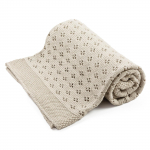 Bellochi bamboo blanket openwork creamy nut, 100x80 cm, beige