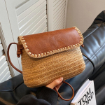 Yogodlnsi uus prantsuse vintage &otilde;lgedest kootud kott Lihtne ja moodne &otilde;lakott kootud kott s&uuml;gisene l&auml;&auml;nelik vabaaja kott 25x6x18cm beež