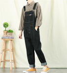 Teksad Meeste Modis Suurem&otilde;&otilde;tmelised Denim T&ouml;&ouml;riided Meeste Denim Bib P&uuml;ksid Meeste &Otilde;hukesed Suksid, Mustad Teksad M must