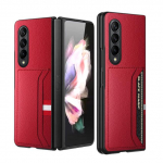 P&otilde;rutuskindel kokkupandav nahast &uuml;mbris Samsung Galaxy Z Fold 4 Fold4 Fold3 Fold2 Fold 3 2 5g Koputusvastane telefonikott Funda for Galaxy Z Fold 2 pruun