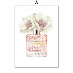 Pink Flower Paris Parf&uuml;&uuml;m T&uuml;drukute Huul Ripsmete Seinakunst L&otilde;uendimaal P&otilde;hjamaade Plakatid ja Prindid Seinapilt Grilsi ruumi sisekujunduseks A4 21x30cm No Frame