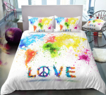 3D World Map voodipesukomplekt k&otilde;rglahutusega digiprindiga udusulgedega tekikott padjap&uuml;&uuml;r 2 v&otilde;i 3 t&uuml;kki AU180 * 210 t&auml;issuuruses kodukaunistus Baby 100x135cm