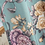 1TK NAPEARL 70&ndash;80% pimendav varjekardin Prinditud lilleline kardin Pastoraalses stiilis aknakatted Kodukaunistus W150cm x L260cm roheline