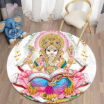 Ganesha &uuml;mmarguste vaipade tr&uuml;kkimine elutuppa magamistoa ala vaip Pehme flanellmatt Bohemian Room Carpet Tapis Home Decor alfombra Diameter 60cm
