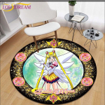 Anime Sailor Moon Print vaibaala Vaibad &Uuml;mmargune vaip elutoa p&otilde;randamatt Flanellist libisemisvastast matt lastele 60cm