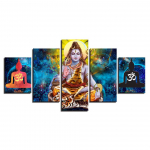 L&otilde;uendipildid Plakat Modulaarne 5 t&uuml;kki Hindu jumal Lord Shiva maalid HD-tr&uuml;kitud kunsti raamistiku kaunistus Kodu elutoa sein 20x35cm*2 20x45cm*2 20x55cm*1
